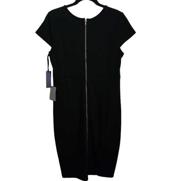 Felicity & Coco NWT Seamed Pencil Dress Black Exposed Gold Zip Size XL - Picture 3 of 10